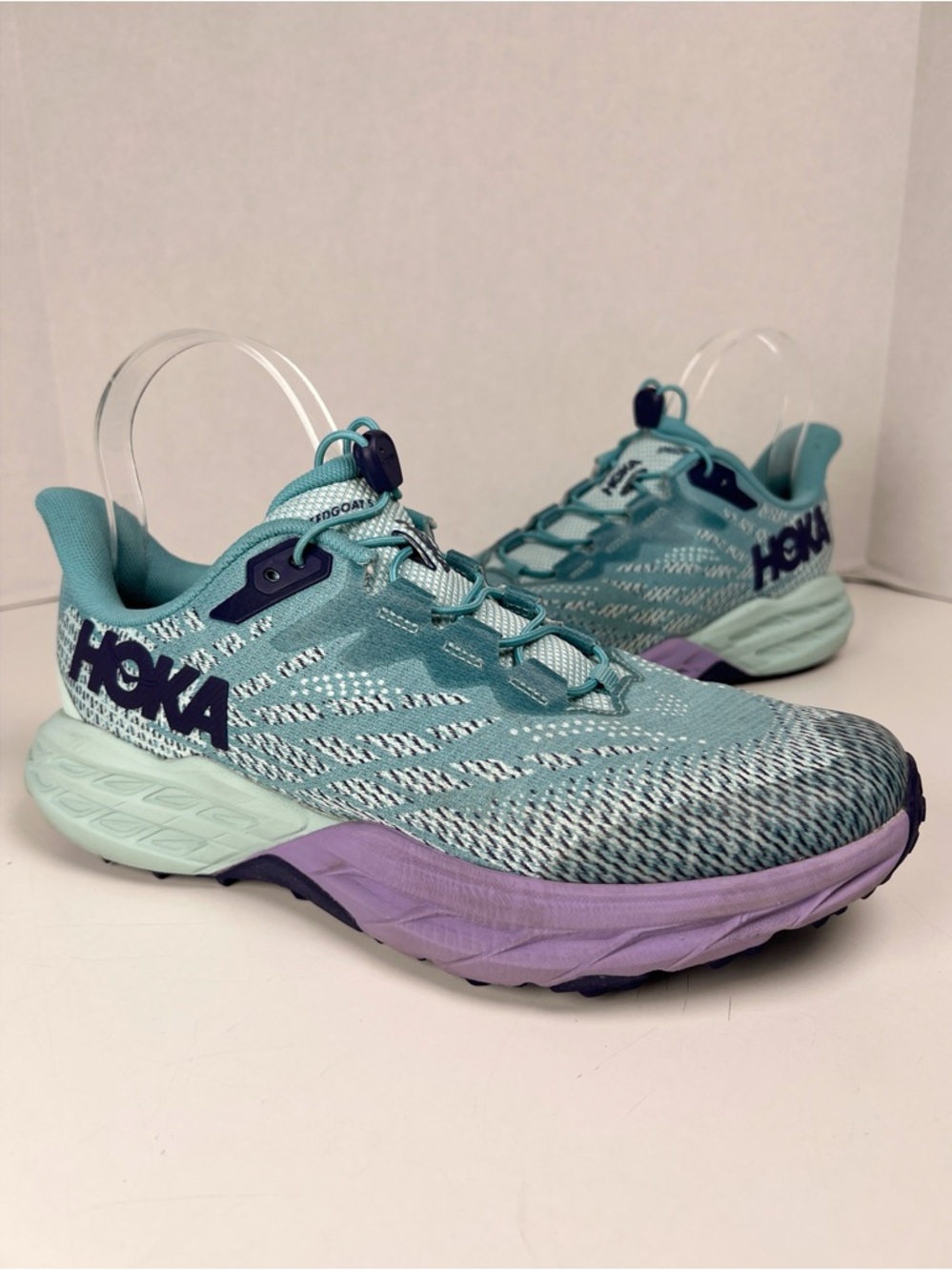 HOKA Youth Size 7MD Ocean Mist / Lilac Mist Speedgoat 5 Trail Running Shoes
